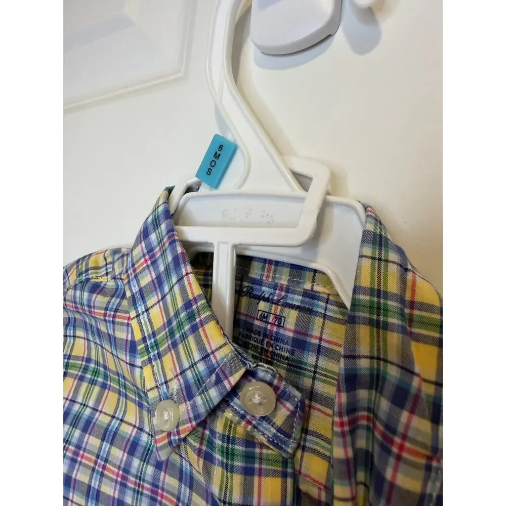 NEW Polo Ralph Lauren Boys 6 Month Set with Belt Button down shirt shorts